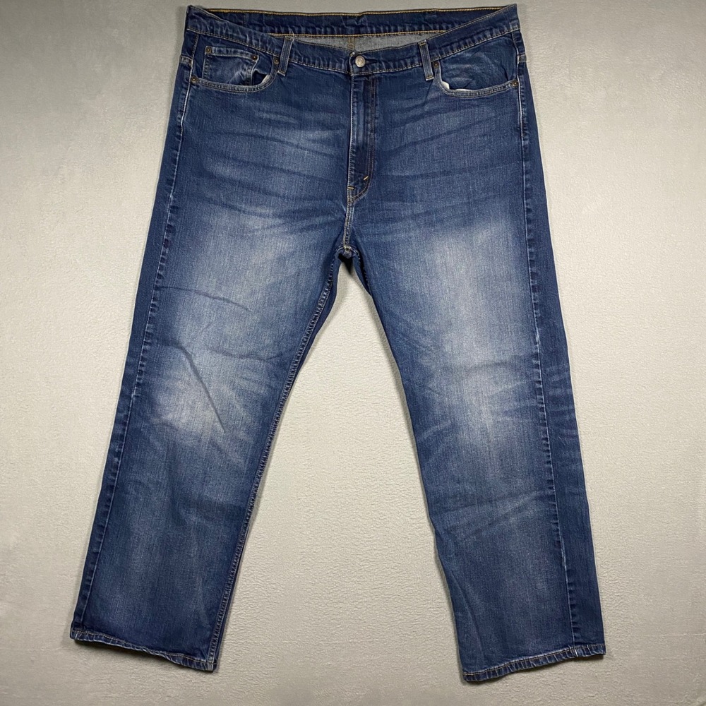 Levis 569 Loose Straight Jeans Mens 42x32 Blue Stretch Denim 00569-0242